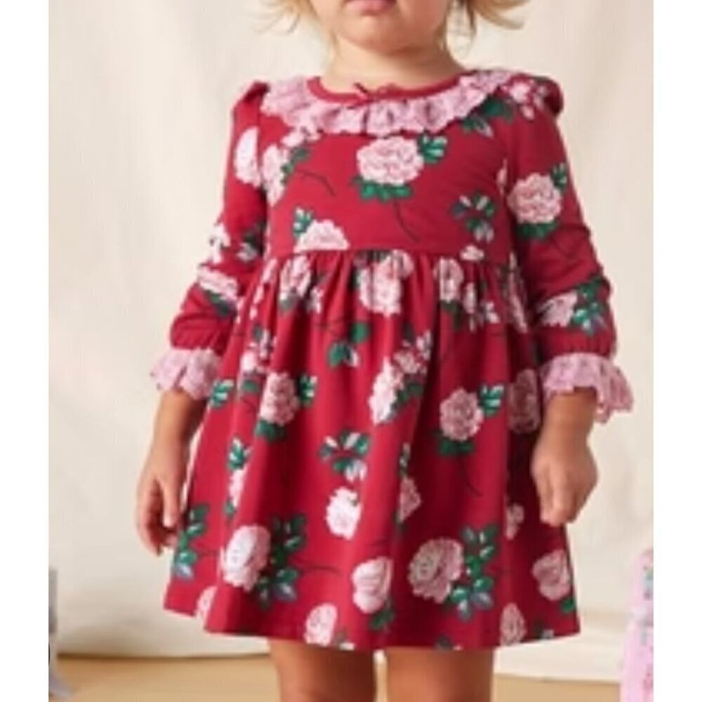 Matilda Jane sz 12-18 Rosebud Floral Dress Heart to Heart pink lace trim